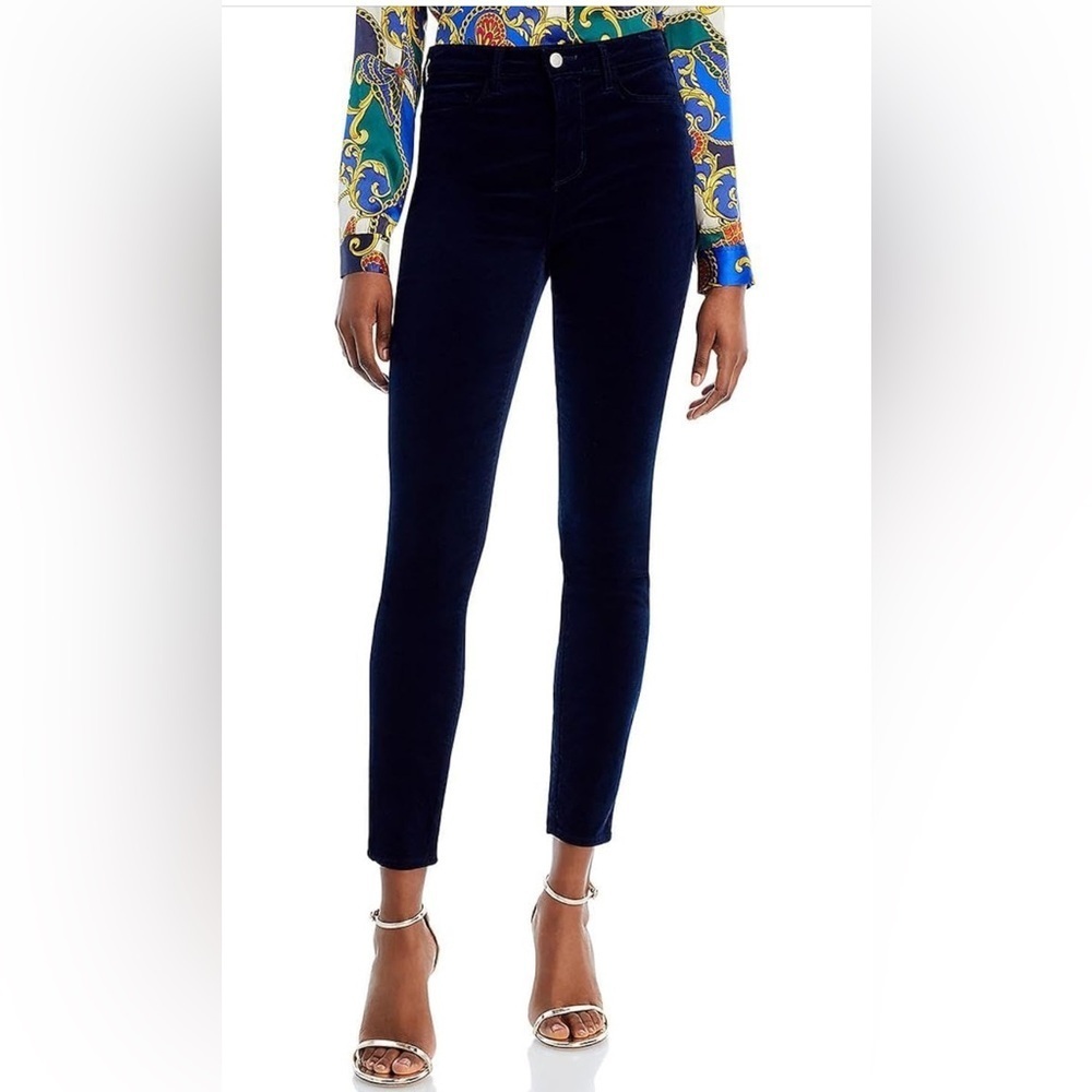 L’agence Monique High Rise Skinny Jeans 34 Velvet Dark Blue Navy NEW with tags